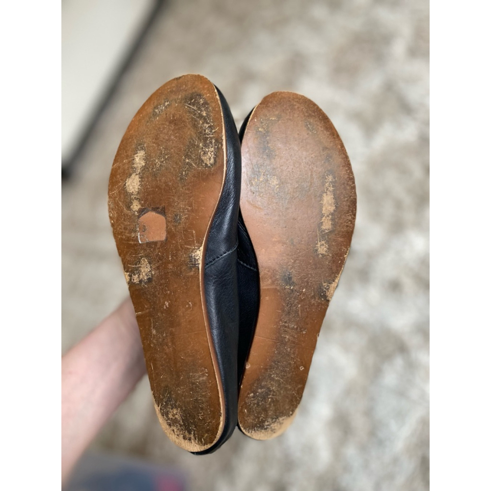 André Assous Leather Ankle Boots Flat Black Minimal Cottagecore Boho Spain Sz 36 - Picture 10 of 12